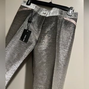 DOLCE & GABBANA METALLIC TROUSER PANT W/PIN STRIPE - EU size 40